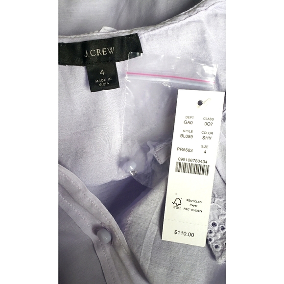 28. J.Crew Embroidered ruffle-collar top with eyelet - Picture 5 of 6